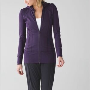 Lululemon Daily Practice Jacket Deep Zinfandel Purple Size 6 Full Zip Hoodie